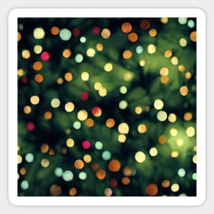 Christmas Tree Watercolor Bokeh Christmas Lights Design Sticker